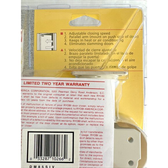 Ryobi Doorman Door Closer DM85SIV Non Hold-Open For Doors Up To 85 lbs BRAND NEW - Picture 6 of 7